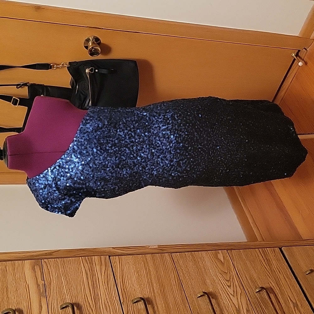 Beautiful Dress the Population sequin one shoulder dress